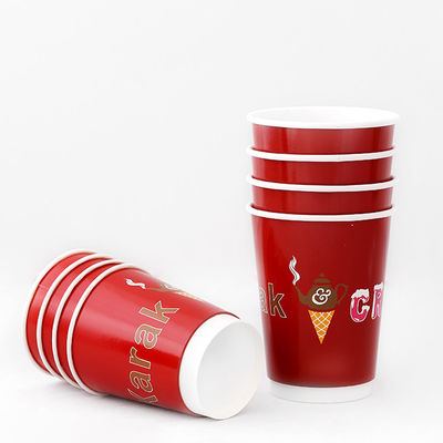 16oz 138mm ডাবল ওয়াল পেপার কাপ 540ml দুধ চা ঠান্ডা পানীয় কাপ কাগজ
