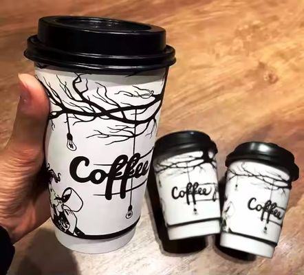 630cc 22oz ডাবল লেয়ার পেপার কাপ পিই লেপযুক্ত ডিসপোজাল কফি কাপ TUV